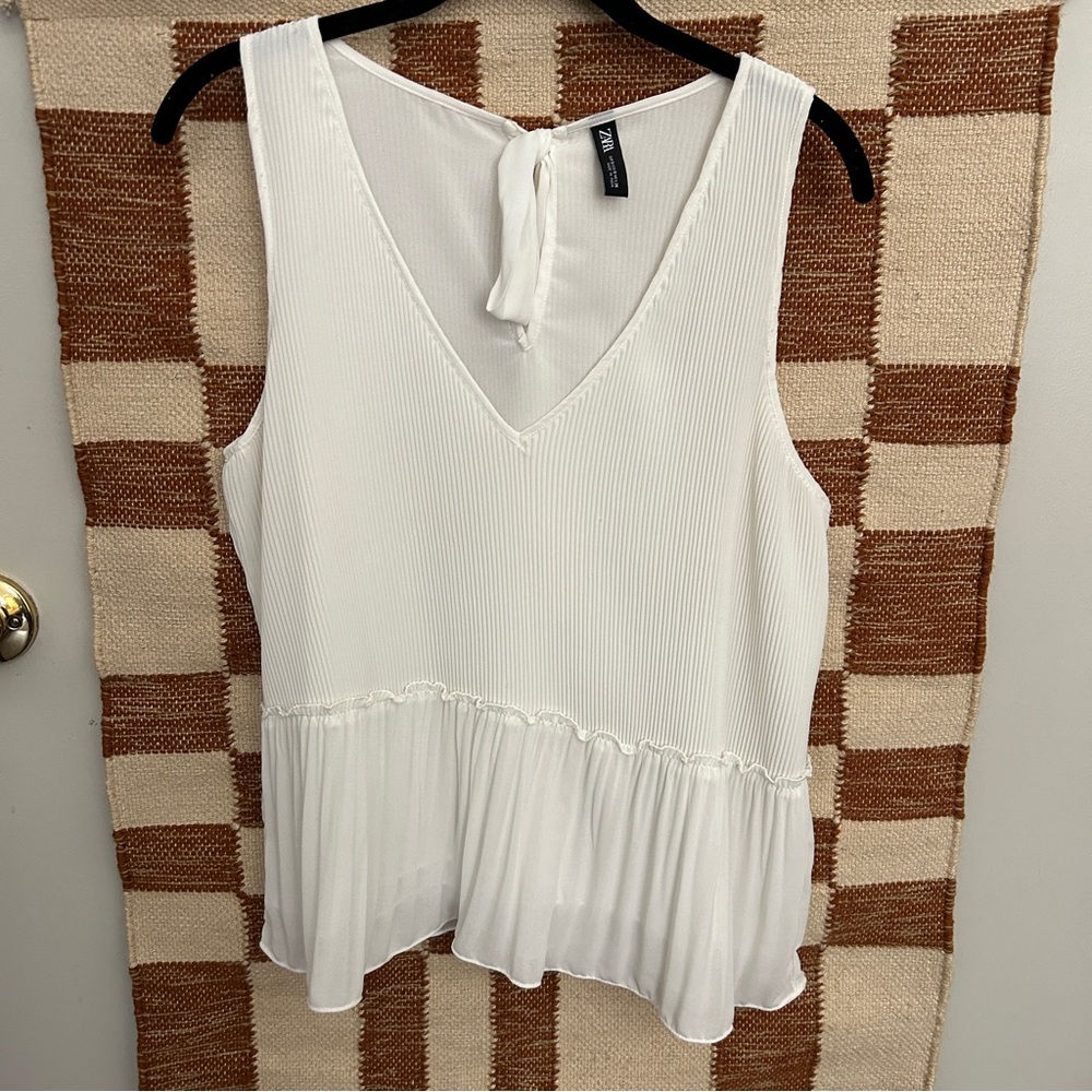 Zara Pleated Bow Top